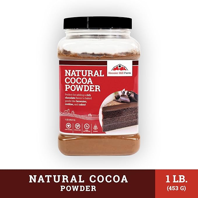 Hoosier Hill Farm Natural Cocoa Powder, 1LB (Pack of 1)