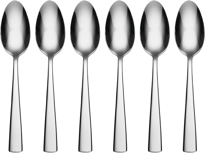 Oneida H098006D Nocha Everyday Flatware Dinner Spoons, Set Of 6, 7"L x 1.4" W