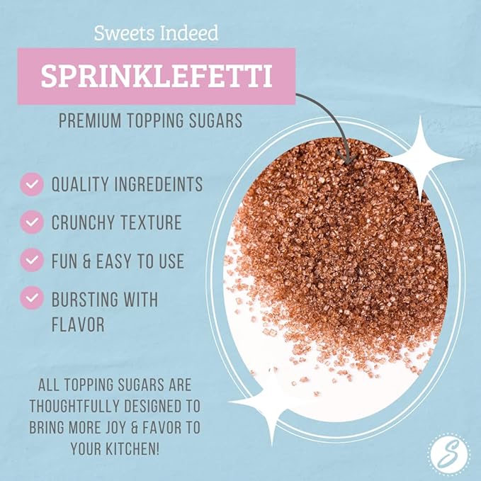 Sweets Indeed Sprinkles, Edible Sprinkle Sugar Mix, Perfect for Cake Decorations, Baking, Ice Cream, Cookies, Cupcake Topper (Cinnamon Brown Sugar)