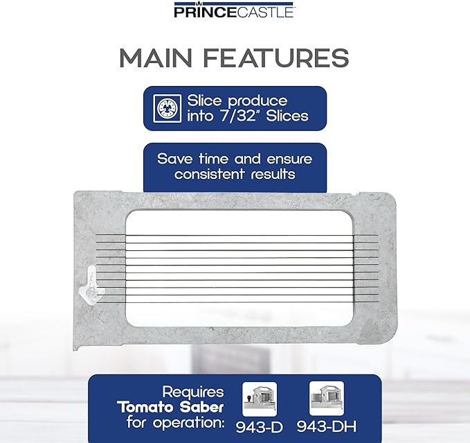 Prince Castle 7/32" Blade Cartridge for 943-D Tomato Saber, 10 Blades -Blade Replacement Cutter Blade for Cutting and Chopping Tomatoes, Fruits and More in Commercial Kitchens, Restaurants and More