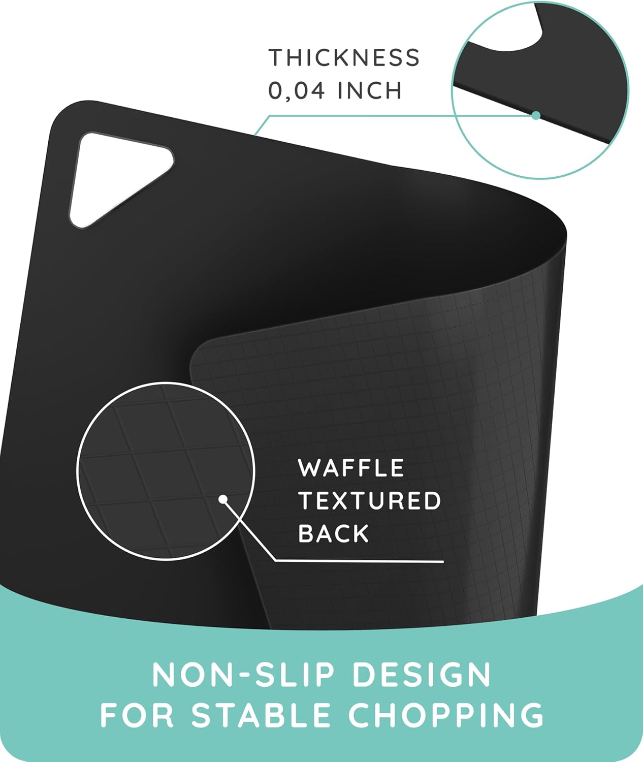 July Home Cutting Board Alternative for Kitchen - Extra Thick Flexible Plastic Cutting Board Set of 3, Non-Slip, BPA-Free, Easy to Clean, Colored Cutting Mats for Cooking, Durable Chopping Sheets