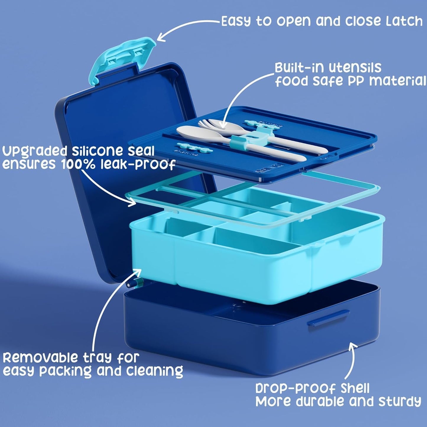 Fimibuke Kids Bento Snack Lunch Box with 4 Compartment, Insulated Bag, Stainless Steel Vacuum Thermos Food Jar, Ice Pack, Utensils Set, Birthday Gift for Age 3-12 Back to School Toddler Girl Boy Adult