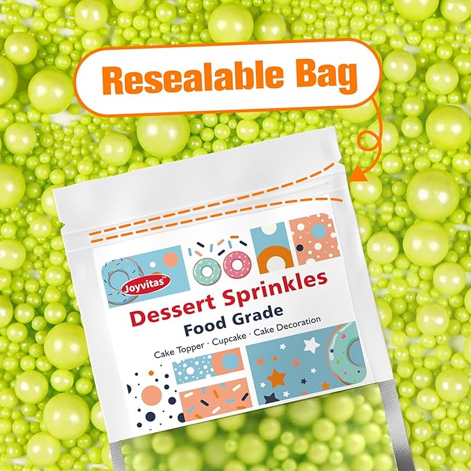 Christmas Green Pearl Sprinkles, Edible Candy Sugar Pearls, 150g/5.29oz, Mix Size, Cake Decorations & Cupcake Toppers, Wedding Party, Easter, Valentine's Day, Christmas Supplies