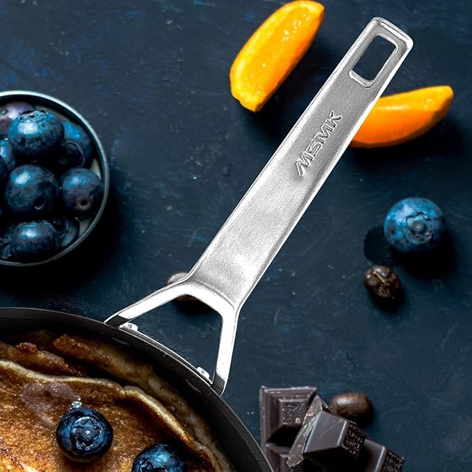 MsMk 12 Inch Nonstick Frying Pan with Lid, Titanium and Ceramic Nonstick skillet with lid, PFOA Free, Non-Toxic, Stay-Cool Handle, Scratch-resistant, Dishwasher Safe, Oven Safe to 700°F