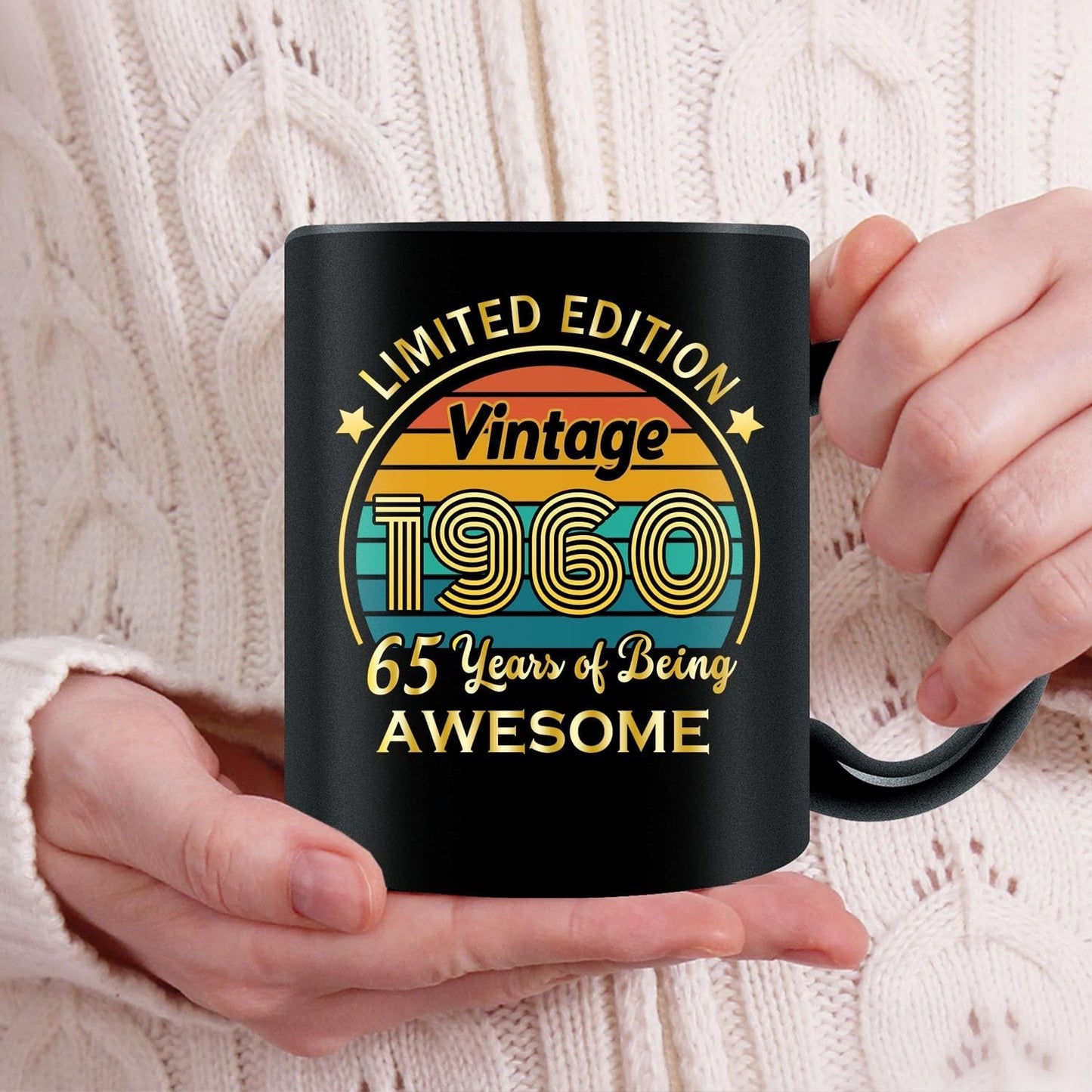 QUPT 65th Birthday Gifts for Women Men, 65th Birthday Gifts for Him, 1960 Birthday Gifts for Women Men, 65 Years Old Gifts, 1960 Birthday Gifts for Her Him, 65th Birthday Presents Coffee Mug