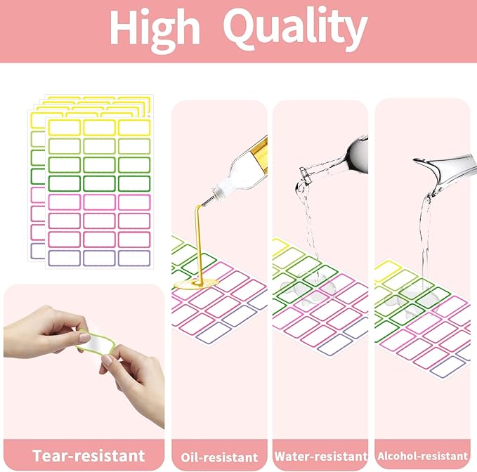 STARLIBOO Removable Freezer Labels,1x2 Inch Color Coding Removable Labels for Food Containers, Removable Label Easy Peel Off, Freezer Label to Write on/Waterproof (8 Colors,360 Pcs)