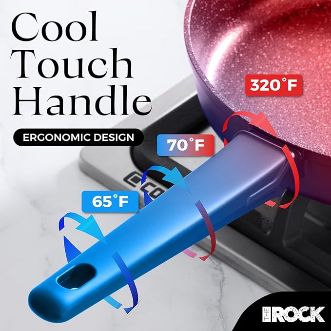 THE ROCK SOHO 8-Inch Ceramic Non Stick Frying Pan – Nothing Sticks, Never Warps, Lasts Longer, Non Toxic Skillet with Heat-Resistant Handle, PTFE PFOA & PFAS Free, Oven & Dishwasher Safe, Cream