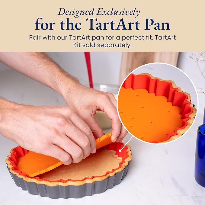 PressPerfect Silicone Pie Weight - Patented Blind Baking Insert for TartArt 9 Inch Tart Pan - Alternative to Ceramic Pie Weights for Baking Crust - No Puff Ups or Cracked Crusts