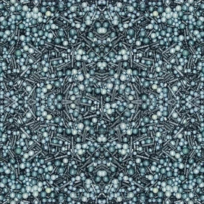 Confect Fusion Mashup Sprinkles – Metallic Blue Pearl Beads Mix for Cake & Cupcake Decorating – Edible Baking Topping Decorations –Vegan, Gluten-Free, Nut-Free, Soy-Free, Dairy-Free, Palm Oil-Free – 4.2 Oz