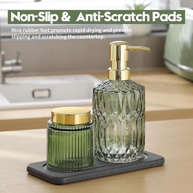 2Pack Diatomite Stone Coasters Water Absorbing Sink Tray for Kitchen & Bathroom Counter, Quick Dry Soap Dish Vanity Caddy, Dispenser Sponge Holder Space Organizer, Dark Gray - 8"x 3.8"