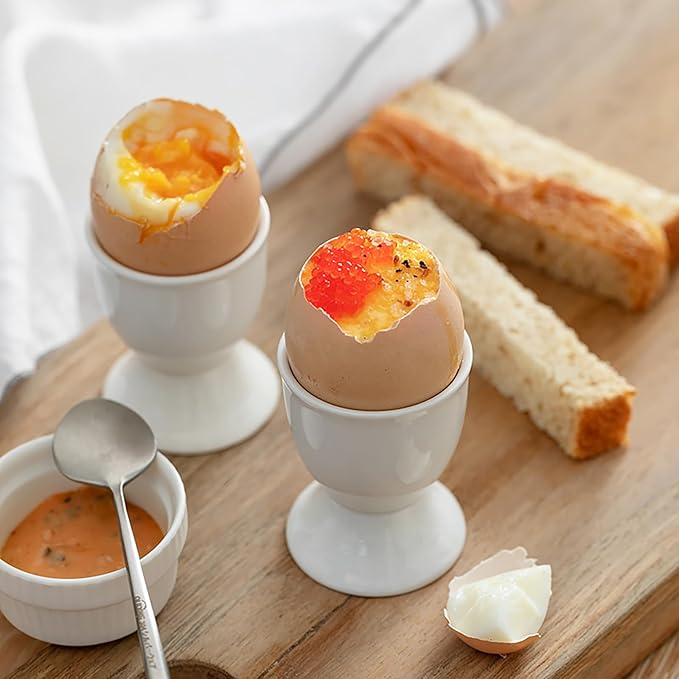 Egg Cups Set of 6 Ceramic Egg Stand Holder Kitchen Egg Cup Small Fruit Cup Snack Candy Cup Egg Cups for Soft Boiled Eggs Breakfast Party Dinning 2.56 x 1.97 inch