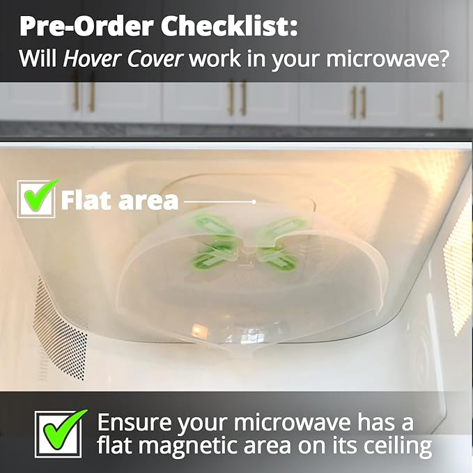 Magnetic Microwave Cover for Food | Clear Microwave Splatter Cover | Microwave Plate Cover with Steam Vents | Food Grade Dish Cover | BPA-Free | Dishwasher Safe | Green
