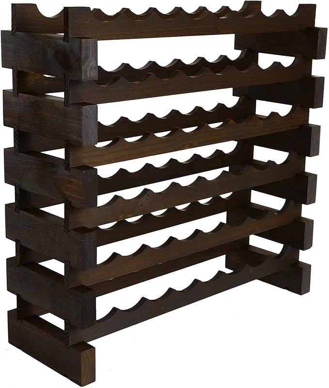 48 Bottle Wine Rack Dark Stain