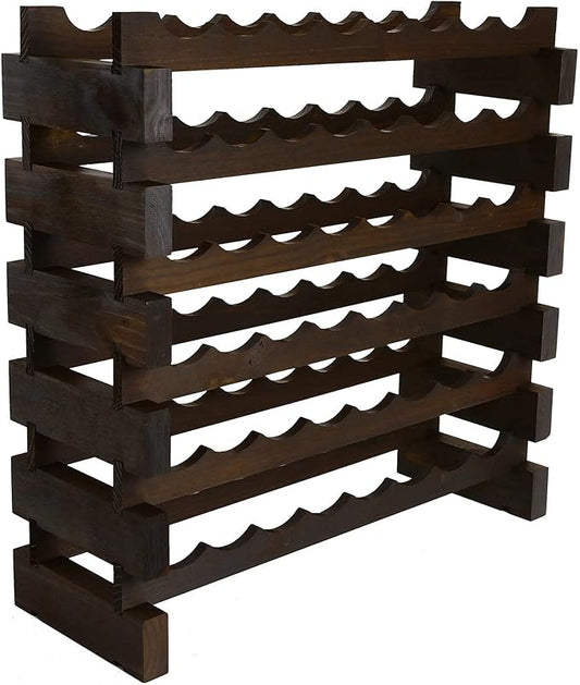 48 Bottle Wine Rack Dark Stain