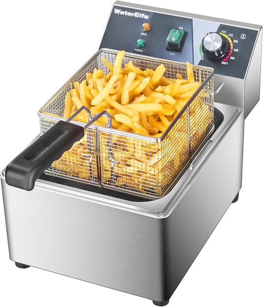 Deep Fryer With Basket 9L/9.5QT Home Use Small Deep Fryer 1800W Commercial Deep Fryers For Kitchens And Dining Rooms With Thermostat Stainless Steels 120V
