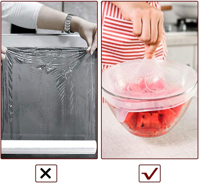 Silicone Stretch Lids Set Of 12 Elastic Reusable Microwave Food Covers Bowl Covers for Can, Cup and Glass Jars