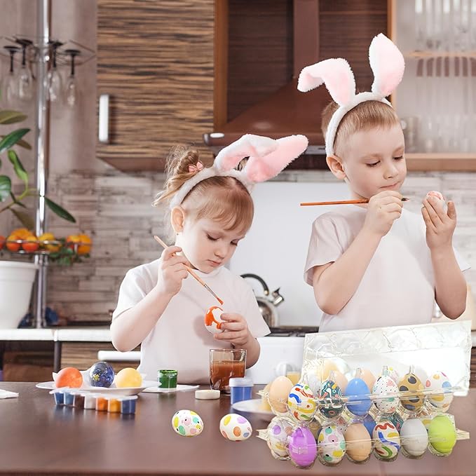 100 Pack Plastic Egg Cartons Cheap Bulk, 12 Count Clear Egg Containers for Fresh Chicken Eggs, 2x6 Grids Refrigerator Egg Trays for Refrigerator Storage, Chicken Farm, Market Display & Commercial Use