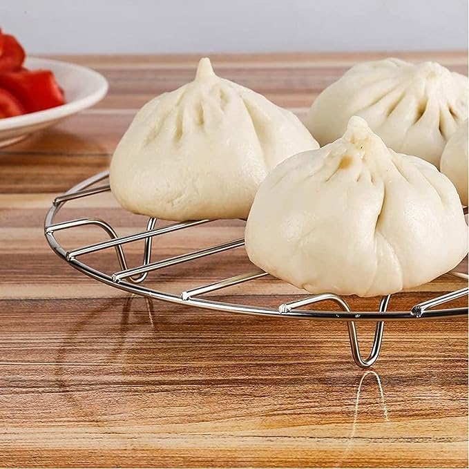 7.9" Round Cooking Rack Versatile Stainless Steel Grid Grill Steamer Rack, Fits Air Fryer Pot Pressure Cooker Canning