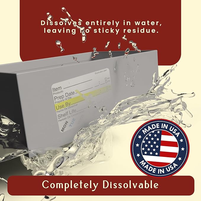 InStockLabels Dissolvable Food Labels - 2” x 3” (2500 Labels) - Rotation Food Stickers for Kitchen & Restaurant Supplies - Ideal for Jar, Containers and Freezer Storage, Kitchen Stickers