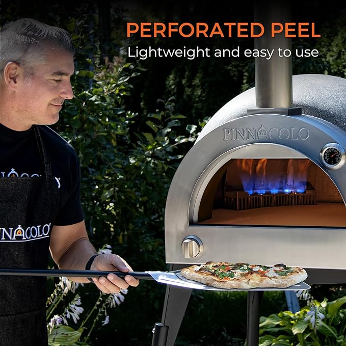 12 Inch Perforated Aluminum Pizza Peel with Handle - Lightweight and Easy to Use, Perfect for Homemade Pizza, Bread, and Pastries