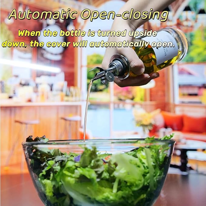 Olive Oil Dispenser Spout, Weighted Liquor Pour Spout, Syrup Dispenser Spout, Stainless Steel Automatic Pour Spouts for Liquor Bottles, Oil Bottles, Vinegar, Syrup and Alcohol 4 Pack Sliver