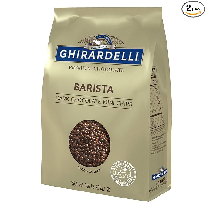Ghirardelli Chocolate Company Dark Chocolate Barista Mini Chips 10,000 per lb., 5lb (Pack of 2)