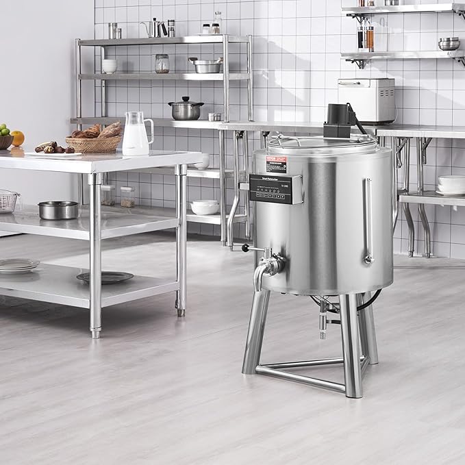 VEVOR Milk Pasteurizer 50L, Commercial Milk Pasteurization Machine, Food Grade 304 Stainless Steel, Professional Pasteurization with Time and Temperature Control, for Milk Juice Yogurt Sterilization