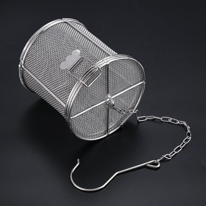 AUNMAS Tea Infuser for Loose Leaf Tea, Stainless Steel Tea Strainer Soup Seasonings Seperation Basket Filter with Chain(2#)