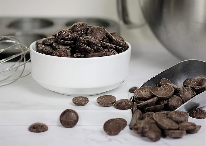 Sugar Free Chocolate Discs by Its Delish, 1 Lb Bag | Dark Chocolate Meltables For Baking & Confectionery, Pastry Chefs, Chocolatiers, Home Bakers & Sweet Snacking | Non-Dairy, Vegan, Kosher Parve