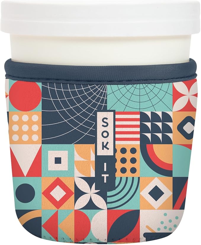 Sok It IceCreamSok Insulated Neoprene Cover (Patch Perfect, Tapered Ice Cream Pints)