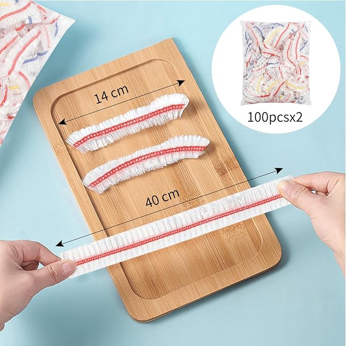 Homelove Plastic Bowl Covers Dish Cover Food Cover, 200pcs Reusable Elastic Stretch Fresh Keeping Covers, Kitchen Dining Cookware Canning Lids Food Bags, Universal Kitchen Plastic Wrap [Colorful]