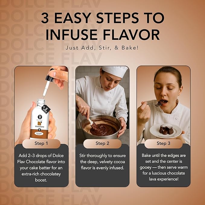 Dolce Flav Natural Chocolate Extract – Sugar-Free & Kosher – Pure Cocoa Flavor for Baking, Coffee, Ice Cream, Smoothies & Desserts – Highly Concentrated – 2 oz