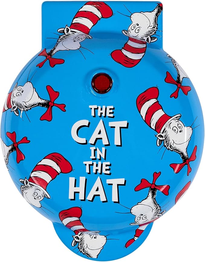 Uncanny Brands Cat in the Hat Mini Waffle Maker - Dr. Seuss Kitchen Appliance