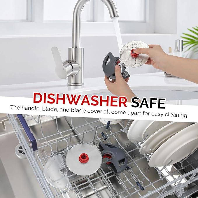 Pizza Cutter Wheel, UHIYEE 4.3" Large Pizza Slicer Wheel with Safety Blade Cover, Super Sharp Stainless Steel Pizza Wheel Slices Effortlessly, Easy Cleaning Pizza Cutters Dishwasher Safe, Gray