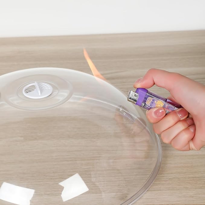 WENWELL Microwave Splatter Cover for Food 12",Large Clear Microwave Splash Guard Cooker lid with Handle,Dish bowl Plate Serving Cover Home Kitchen Essential,BPA-Free,Saft Plastic