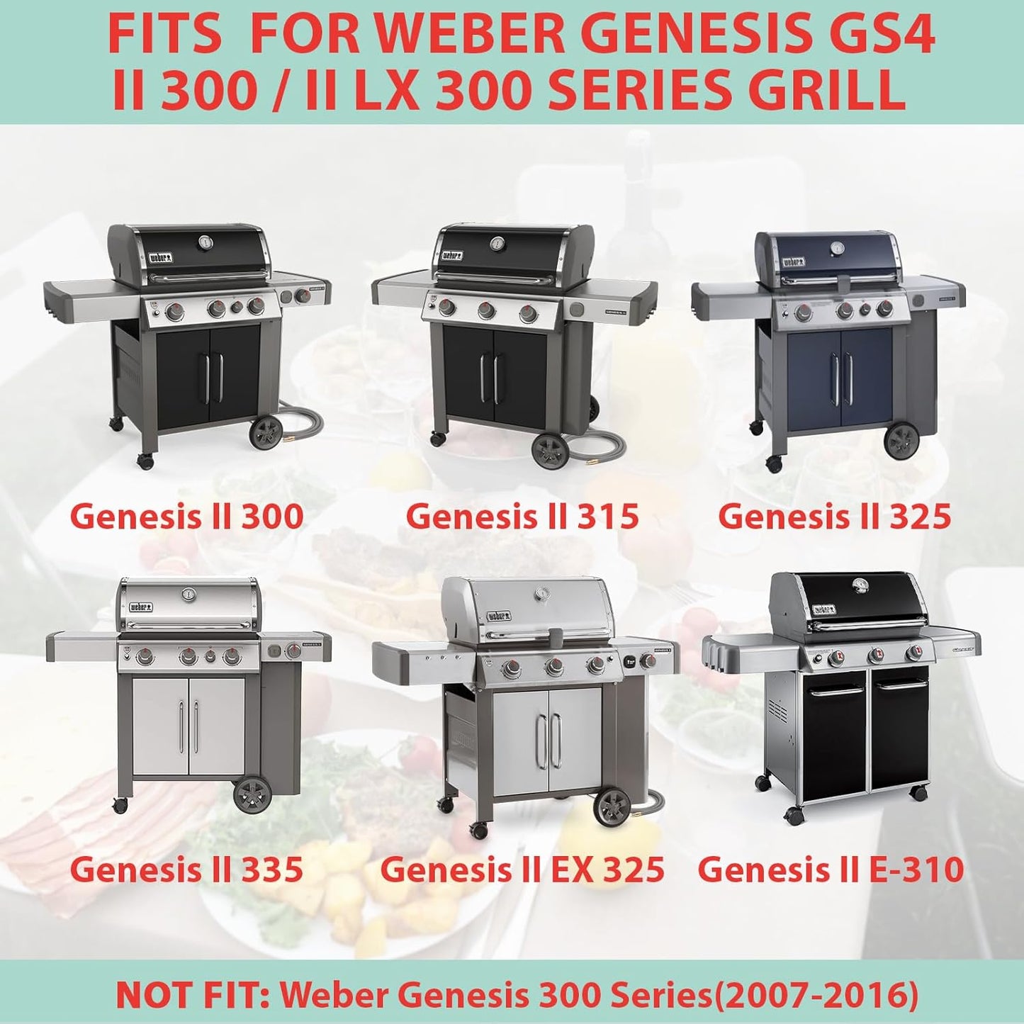 6788 Full Size Griddle Insert for Weber Genesis II 300 Series Gas Grills E330 S310 S335 E325 E315 EX315 E310 S315 EX335 SX335, Carbon Steel Flat Top Griddle for Weber Genesis II LX S/E-340 Grill Parts