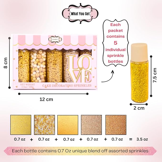 Confect Fusion Mashup Sprinkles FM Multipack 31 100 GMS for Cake Cupcake Décor, Multicolor