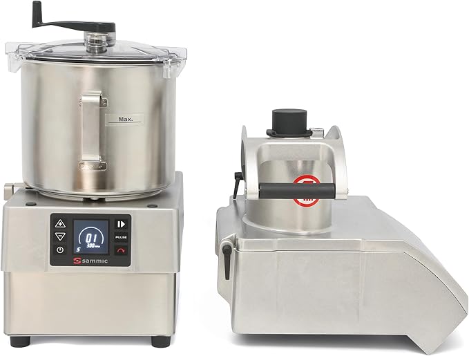 CK-38VCombi Vegetable Prep & Food Processor, Commercial Countertop Unit, 3 HP Variable Speed Motor, Reverse Function, Digital Controls, Force Control System, 8.5 Qt Bowl, 120V