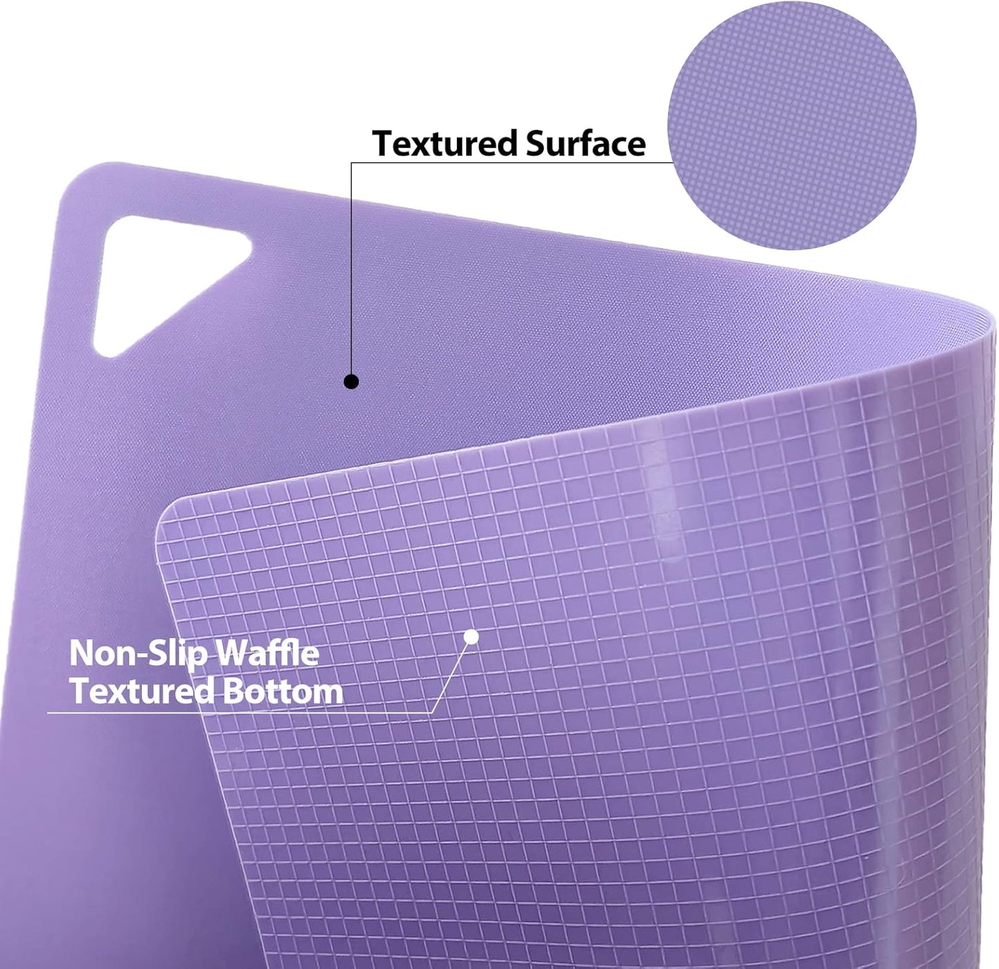 WK Flexible Plastic Cutting Boards for Kitchen, Cutting Board Mats Set of 5, Nonslip Cutting Board for Meat, Thin Cutting Sheets with Hole, Dishwasher Safe, BPA Free, 14.5x11.5"