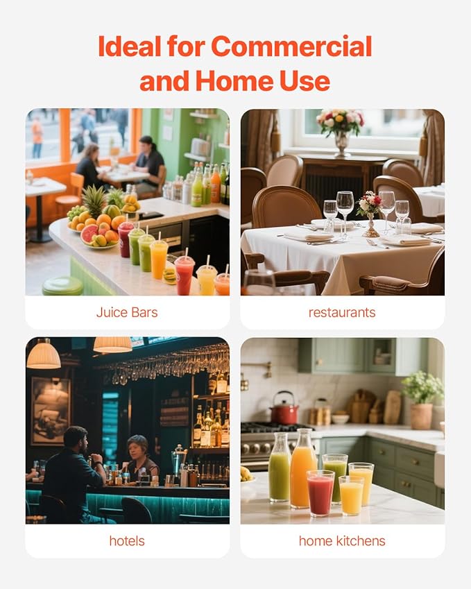 VBENLEM Commercial Juice Extractor Heavy Duty Juicer Aluminum Casting and Stainless Steel Constructed Centrifugal Juice Extractor Juicing both Fruit and Vegetable