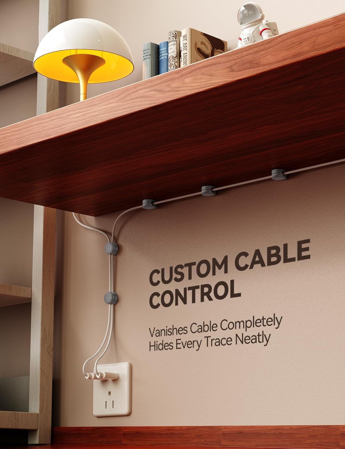 8-Pack Cord Organizer Magnetic Cable Clips, Desk Cable Management Wire Hider, FLYLEAD Silicone Cord Holder for Nightstand, Cable Organizer for Office Workspaces Desktop Organization Home Accessories