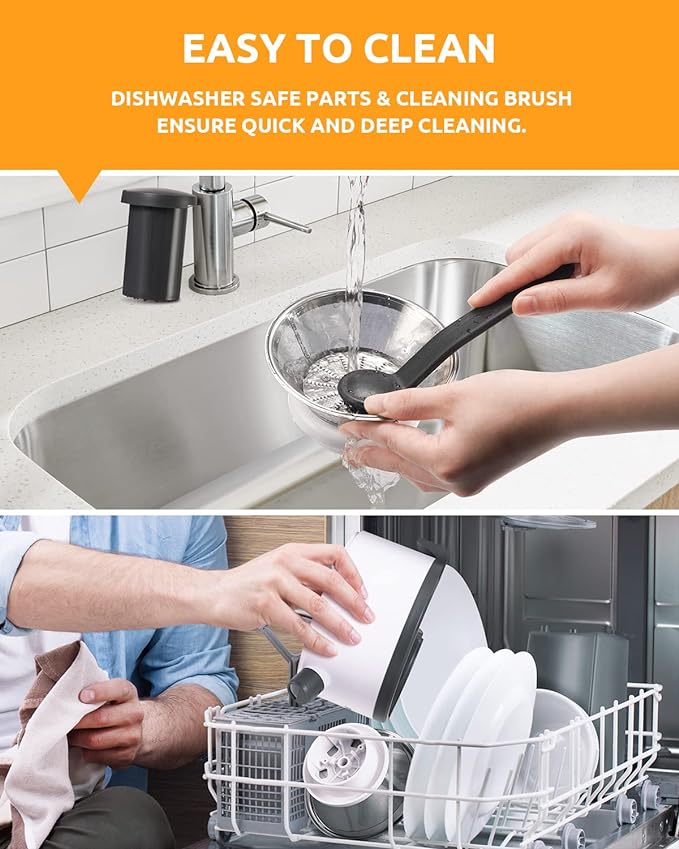 GDOR 800W Juicer Machine, 3” Wide Feed Chute, Dual-Speed Centrifugal Juicer for Fruits & Vegetables, Anti-Drip Function, BPA-Free, Easy to Clean with Brush, White