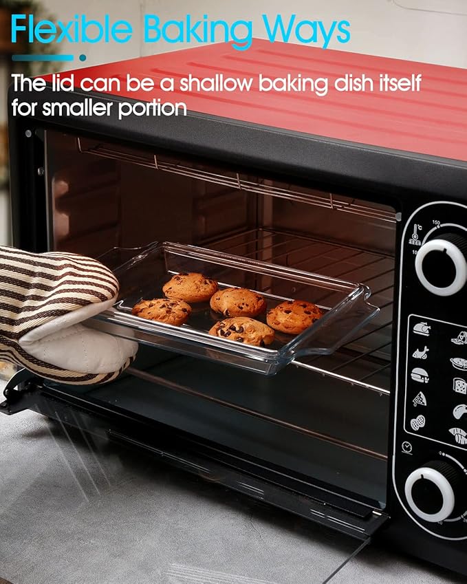 Glass Casserole Dish With Lid, Mini-1 QT (5.7in x 7in) Glass Baking Dishes for Oven, Single Serving Glass Oven Bakeware