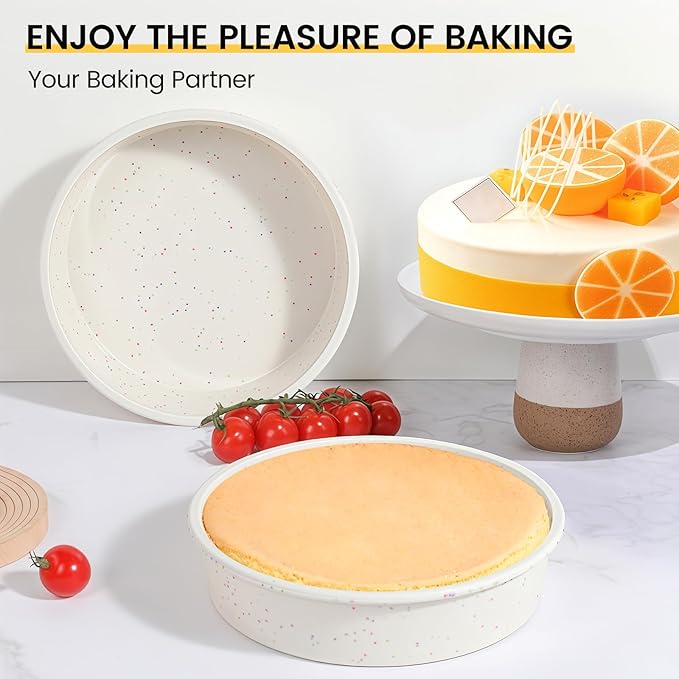 Vinino 6 Inch Silicone Round Cake Pan with Metal Reinforced Frame, Nonstick Silicone Springform Pan for Baking Suitable for Making Layers, Cheese & Chocolate Cakes