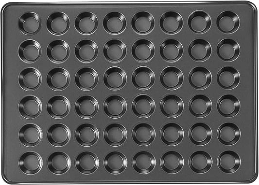 HONGBAKE 48 Cup Mini Muffin Pan, Small Cupcake Pan, Premium Nonstick Muffin Tin for Baking Cheesecake, Dishwasher Safe and Heavy Duty, Carbon Steel