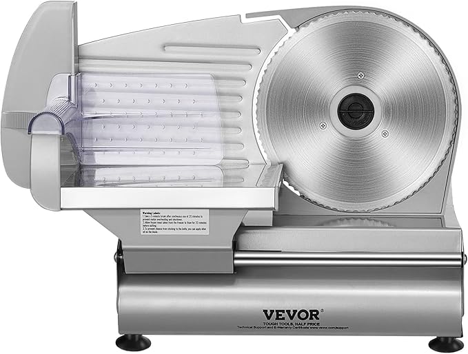 VEVOR Meat Slicer, 180W Electric Deli Food Slicer, 7.5 inch Meat Cutter with a Premium SUS420 Blade, 0-0.6 inch Adjustable Thickness, Food Slicer for Frozen, Hard Bread and Cheese, Home Use