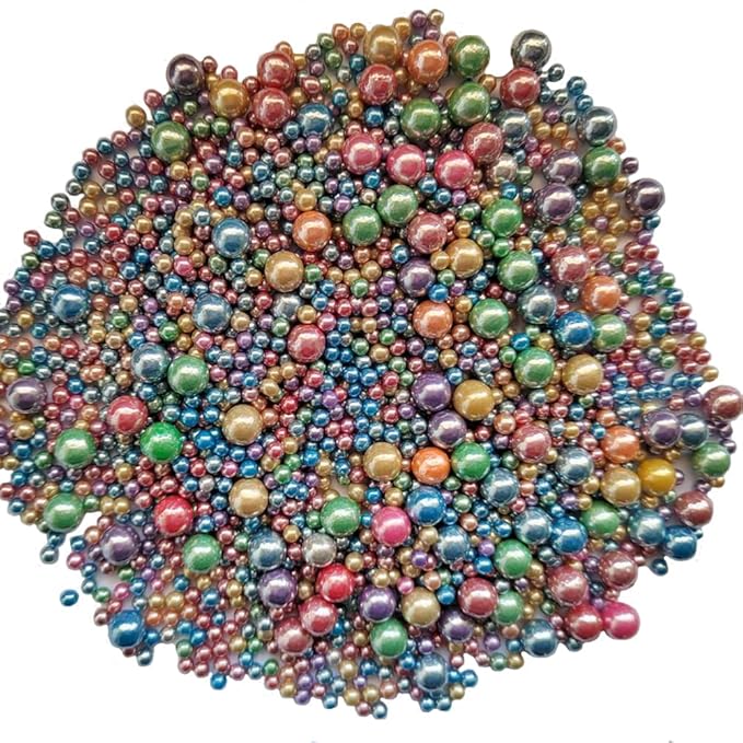 Edible Light Colorful Sugar Pearls Candy Sprinkles 120G/ 4.23Ounce Baking Cake Sprinkles Cupcake and Cake Topper Cookie Decorations Wedding Party Valentines Halloween Christmas Supplies