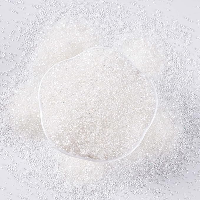 Kasvan White Sanding Sugar Sprinkles - Edible Sugar Crystals, Baking Cake Decorations, Ice Cream Toppings cupcake Decorating, Wedding Party Chirstmas Supplies, 85g/3.2oz (White)