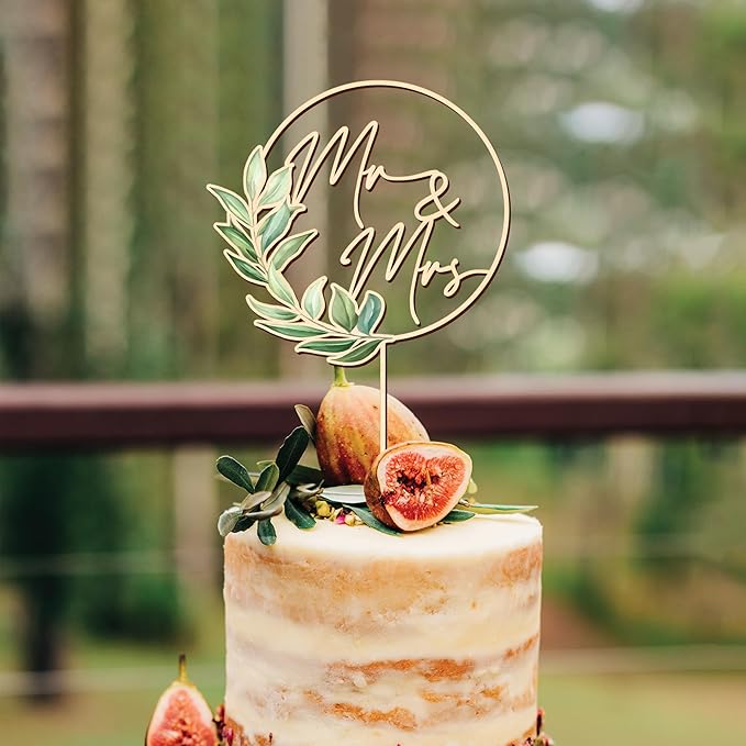 Wooden Wedding Cake Toppers, Wedding Cake Toppers Bride and Groom, Anniversary Mr and Mrs Cake Topper, Cake Decoration