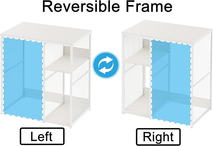 3-Tier Coffee Bar Cabinet with Mini Fridge Space, Simple Style Microwave Stand Bakers Rack, Utility Compact Refrigerator Storage Organizer for Home Kitchen Dorm, White